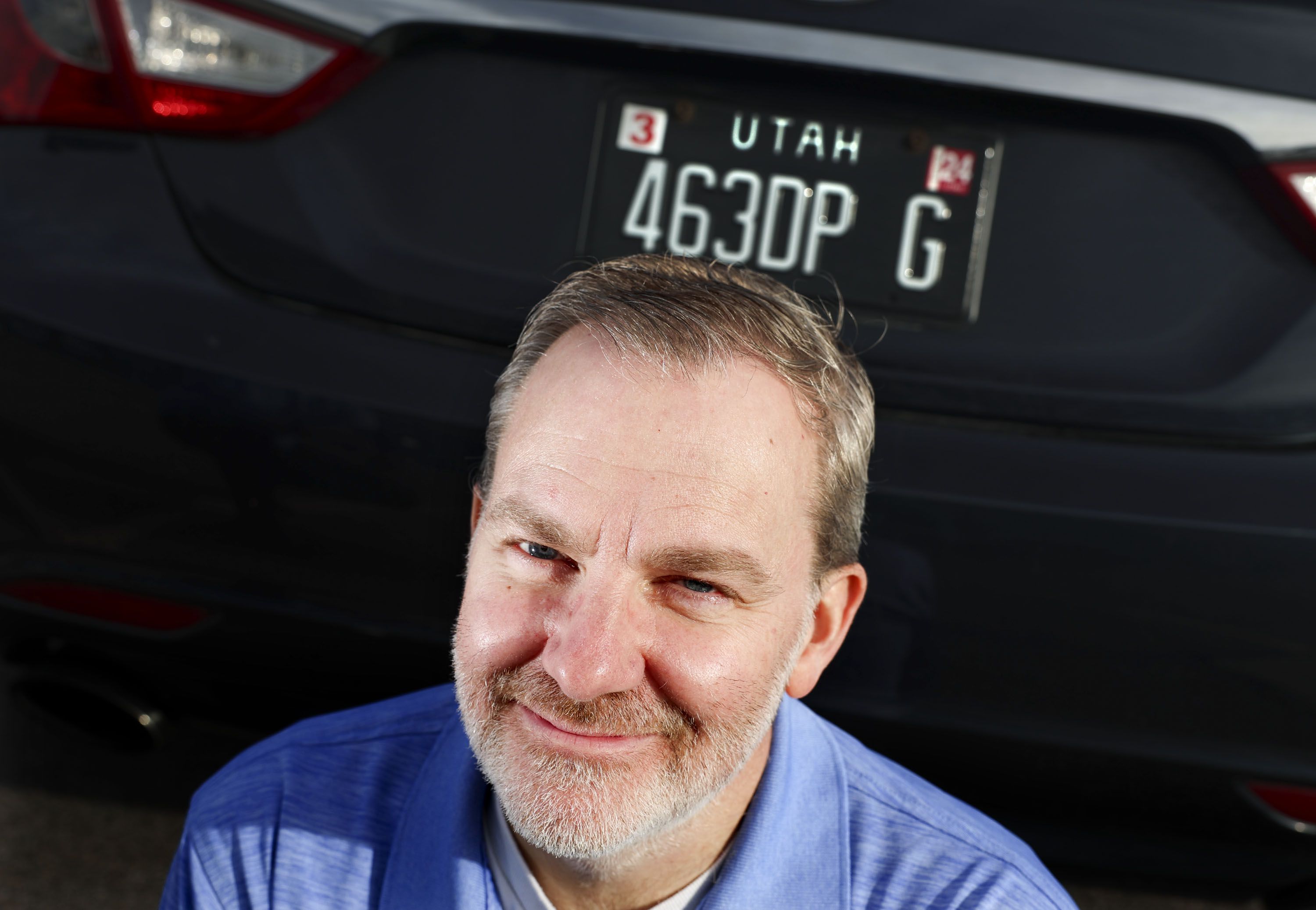 Sen. Lincoln Fillmore, R-South Jordan, in Murray Dec. 6, 2023. It was Fillmore’s bill that introduced the retro black Utah license plates. The Legacy plate costs $25 a year and supports the Utah State Historical Society.