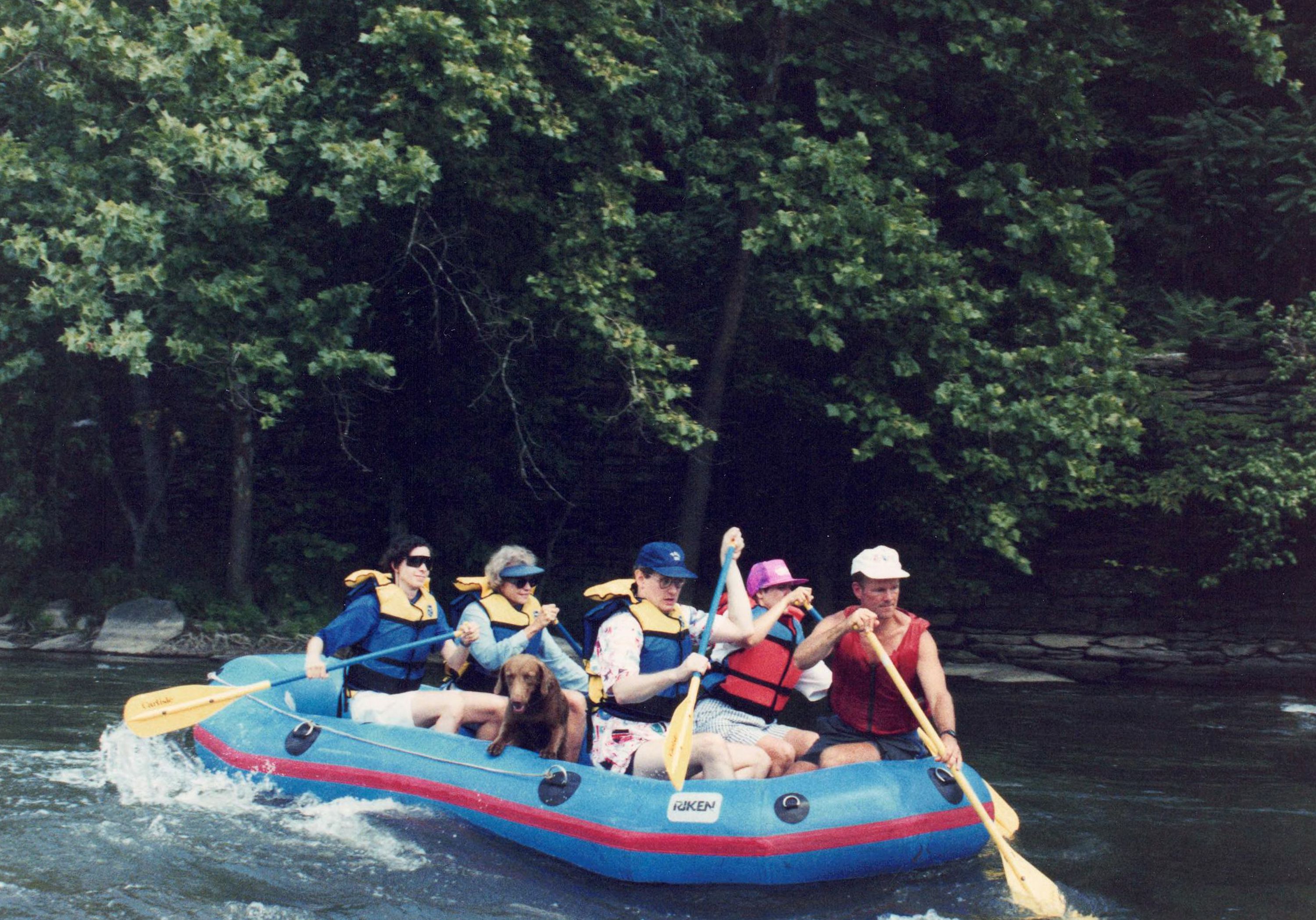 U.S. Supreme Court Justice Sandra Day O’Connor and her clerks launch on their end-of-year rafting trip on the Potomac River in this undated photo.