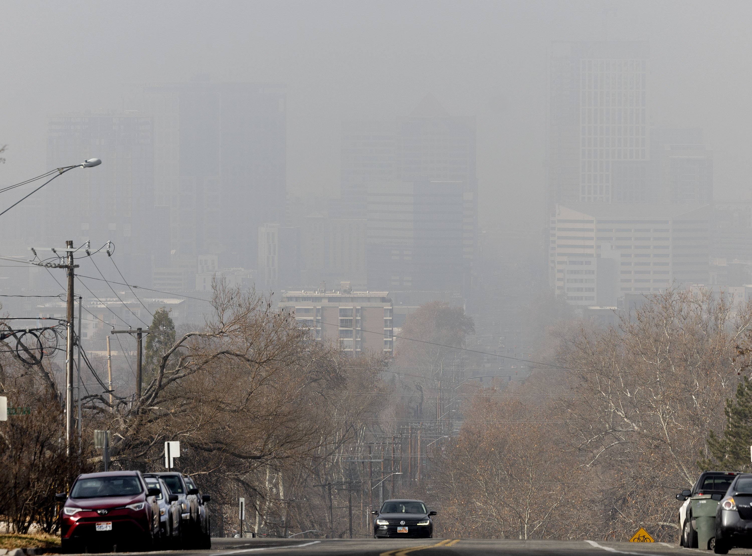 Fog and smog covers Salt Lake City on Monday.