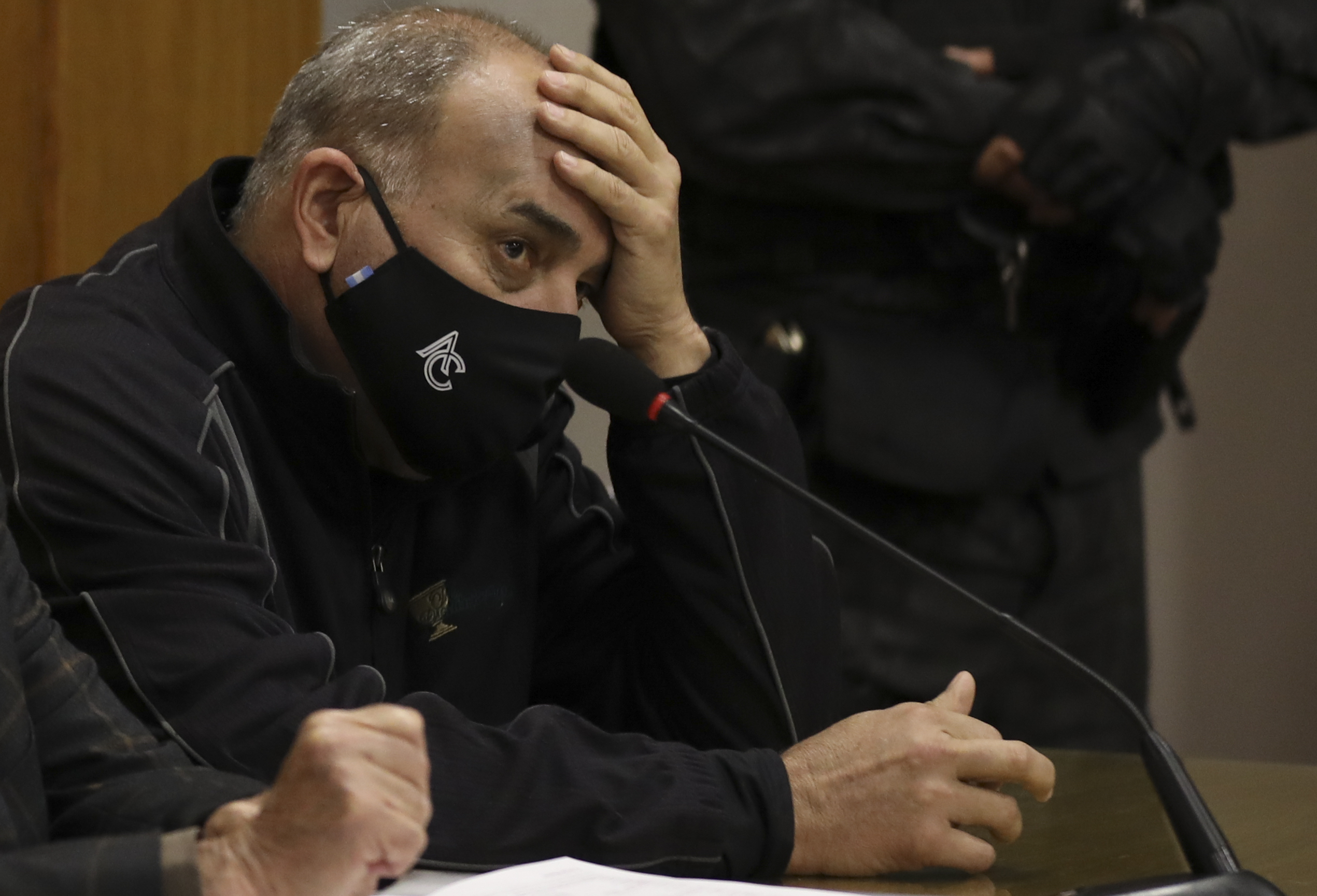 FILE - Argentine golfer Angel Cabrera, charged with assaulting three former partners, attends his trial in Cordoba, Argentina, Wednesday, July 7, 2021. Cabrera was released on parole in August and the PGA Tour said Tuesday, Dec. 19, 2023, he was clear to play its tournaments. 