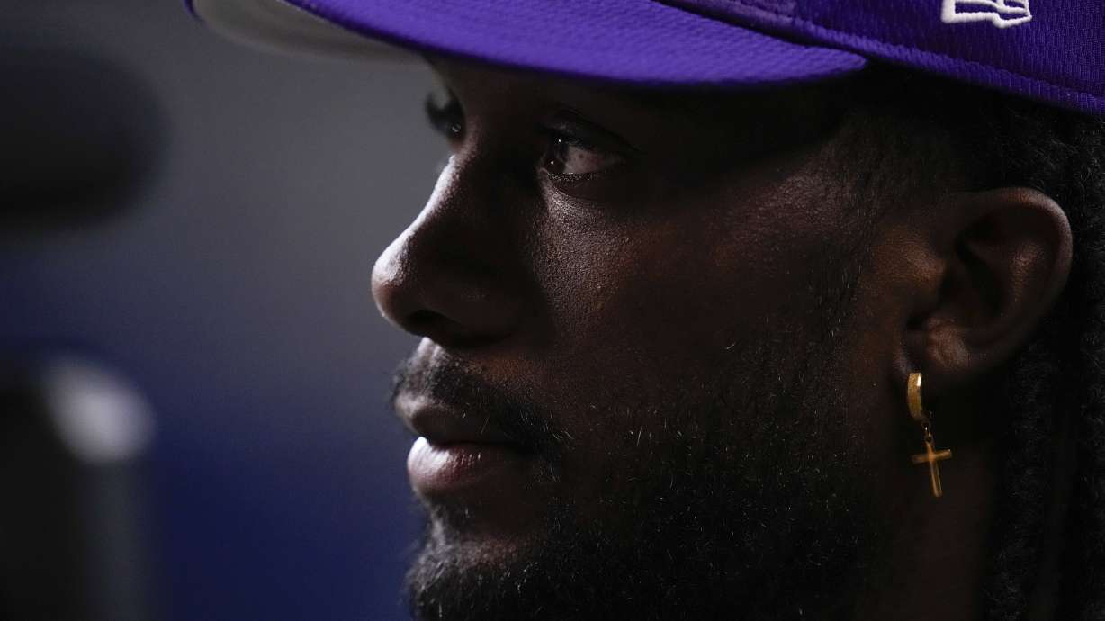 FILE - Minnesota Vikings' Alexander Mattison is shown during the first half of an NFL football game against the Seattle Seahawks, Thursday, Aug. 10, 2023, in Seattle. Mattison and the Vikings had just taken a tough loss earlier this season when the veteran running back checked his social media accounts and found dozens of hateful and racist messages directed toward him in relative digital anonymity.