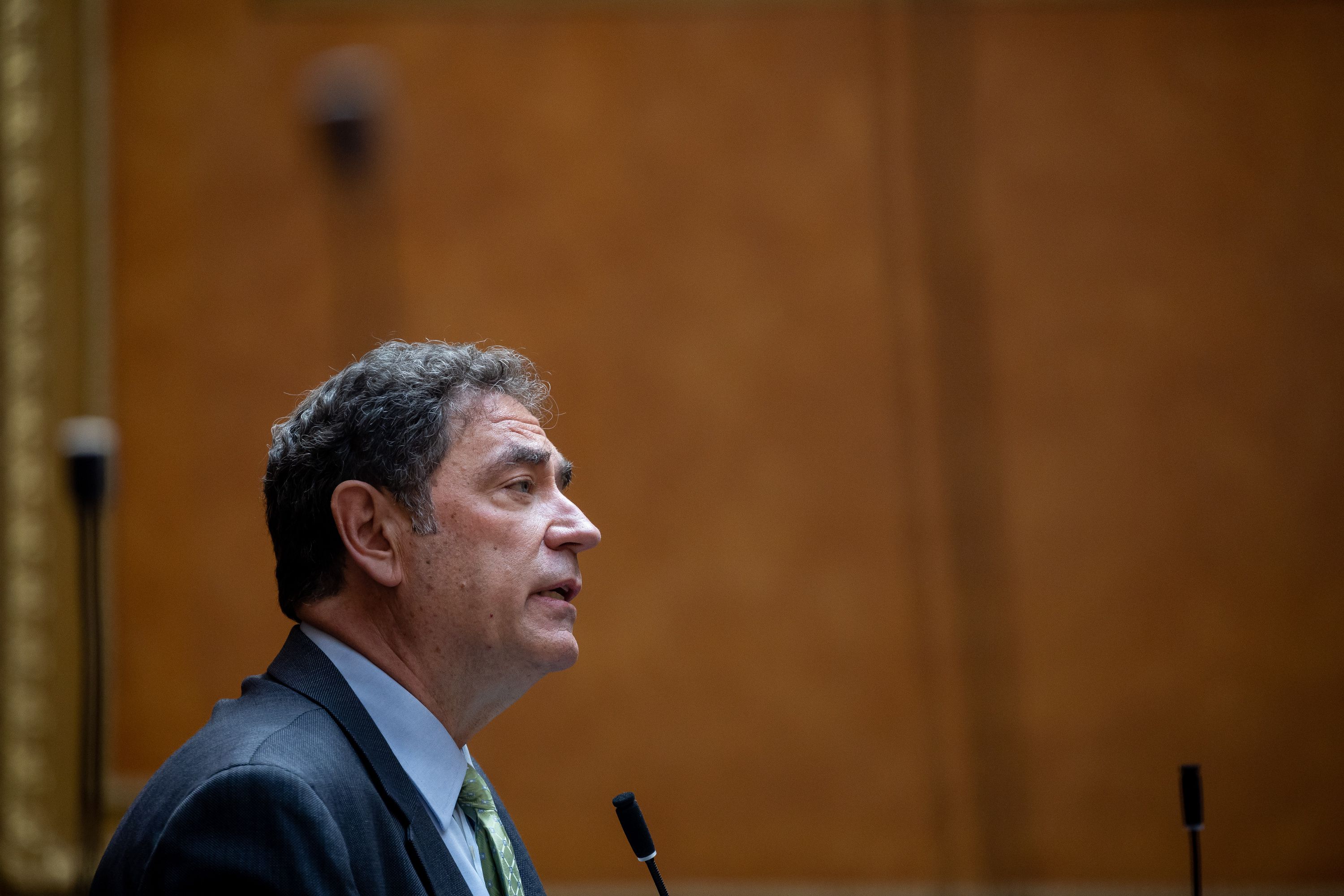 Rep. Brian King, D-Salt Lake City, speaks in opposition to overriding Gov. Spencer Cox’s veto of a ban on transgender girls participating in female school sports, at the Capitol on March 25, 2022. King is challenging Cox in the 2024 governor's race.