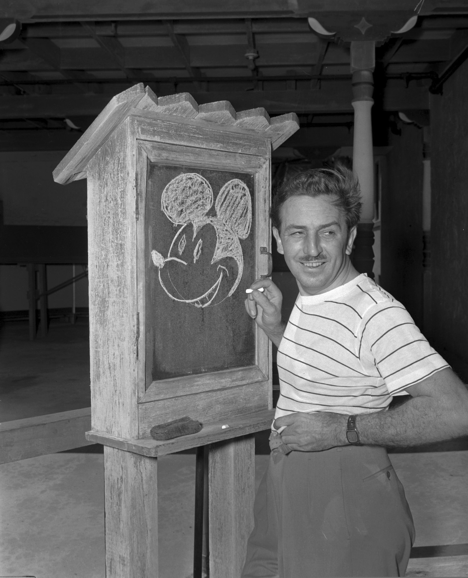 Walt Disney, creator of Mickey Mouse, poses for a photo at the Pancoast Hotel Miami, Fla. on Aug. 13, 1941. The earliest version of Disney's most famous character will become public domain on New Year's Day.
