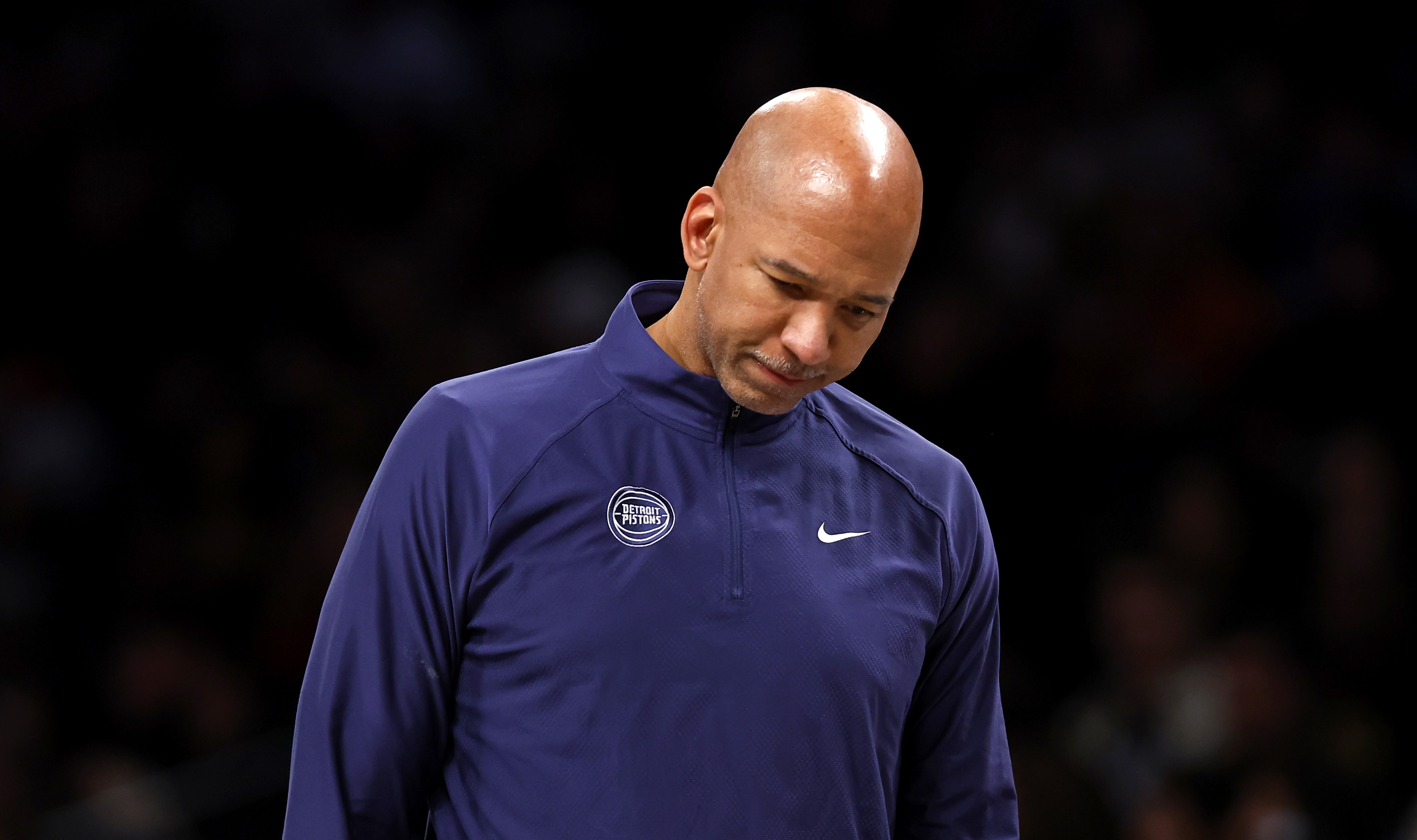 Detroit Pistons coach Monty Williams reacts during a timeout in the first half of the team's NBA basketball game against the Brooklyn Nets, Saturday, Dec. 23, 2023, in New York. 