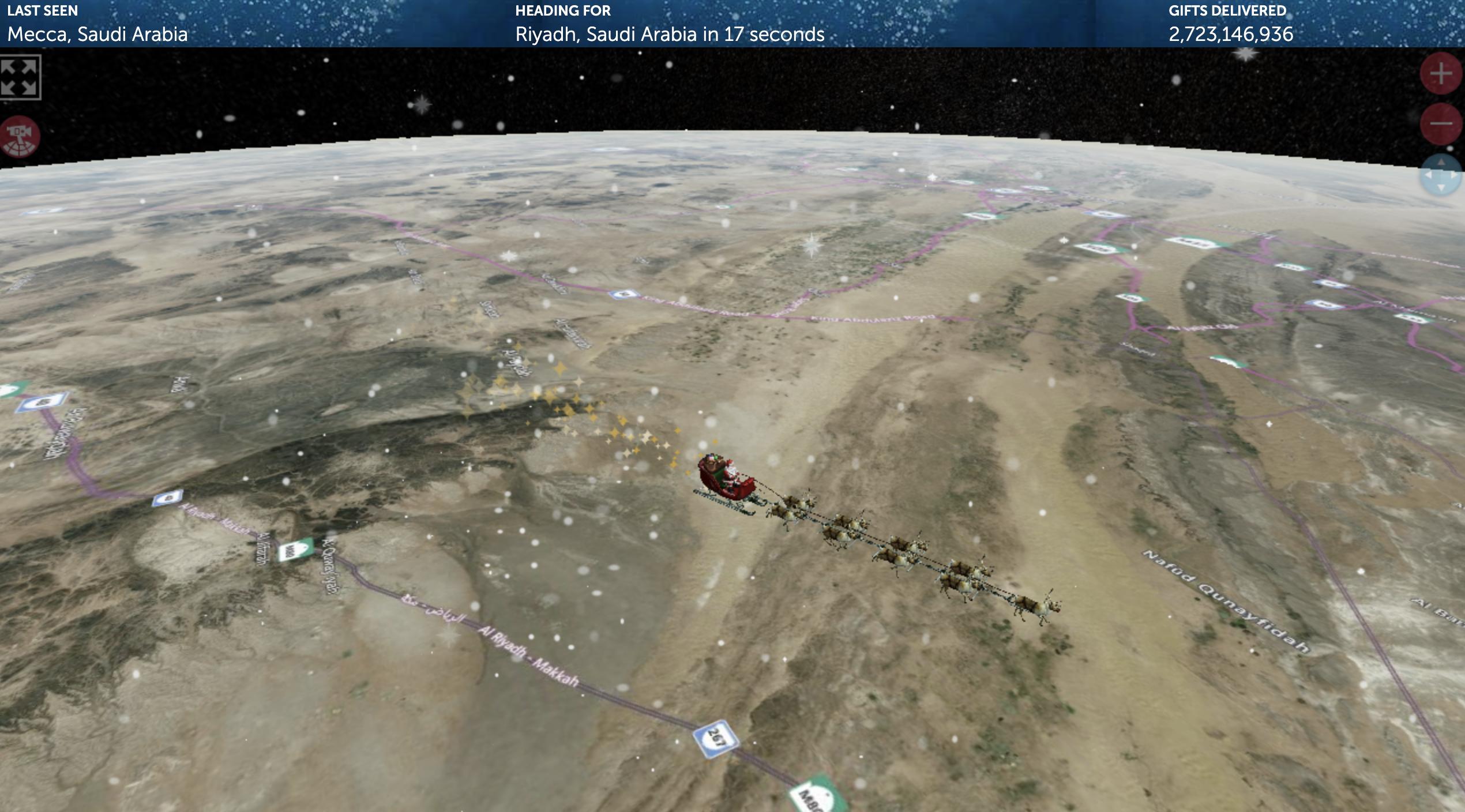 NORAD, which is responsible for protecting the skies over the United States and Canada, activates its Santa tracking system at 6 a.m. ET on Christmas Eve. People can follow Santa's journey around the world on NORAD's website.