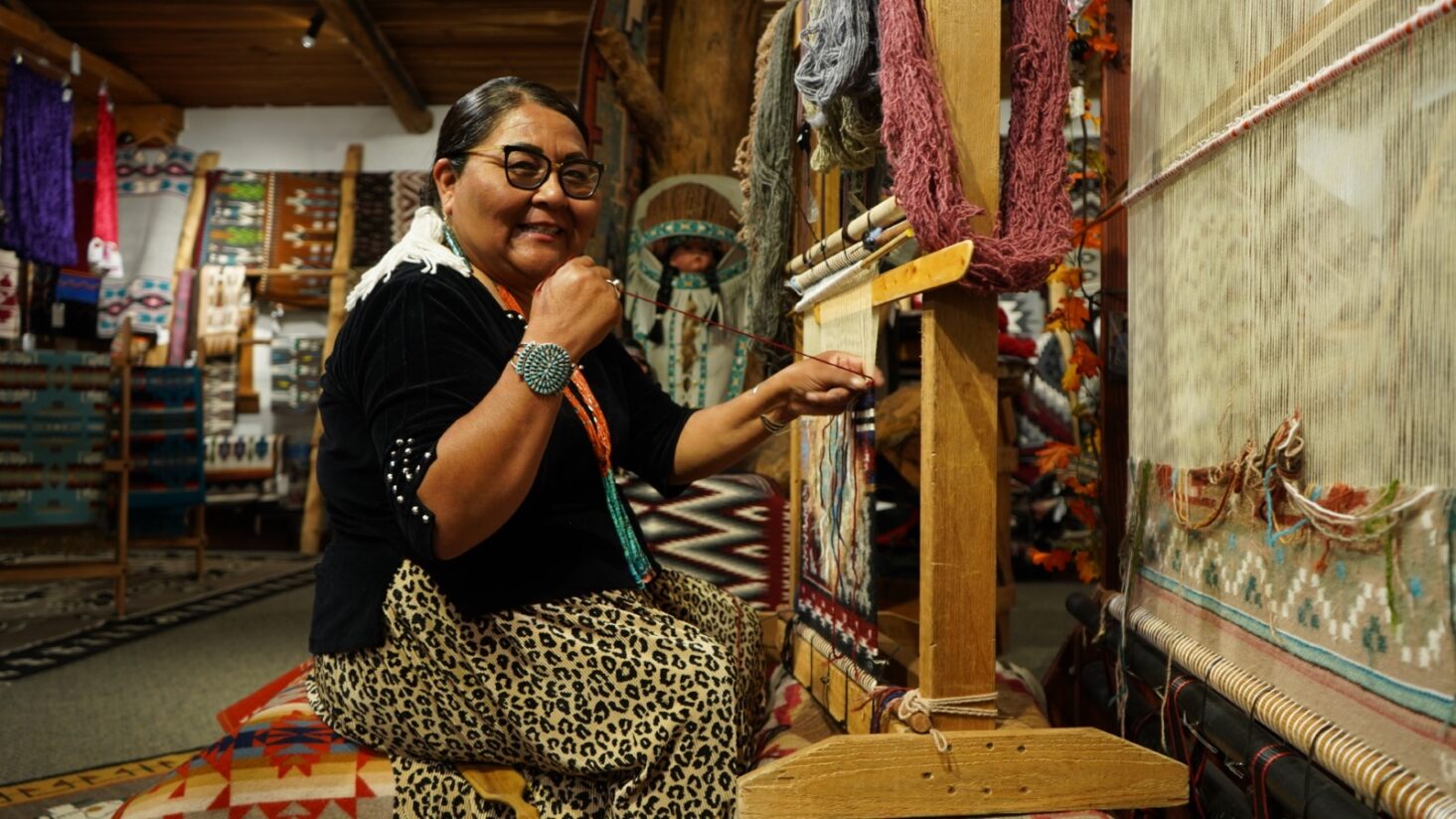 Vivian Descheny has been a rug weaver for 34 years, a tradition she hopes to pass along to her children and grandchildren.