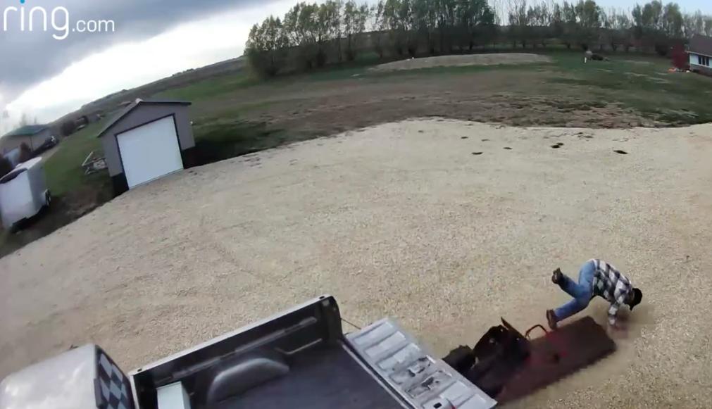 A man succumbs to the power of gravity in this Nov. 10 video on YouTube.