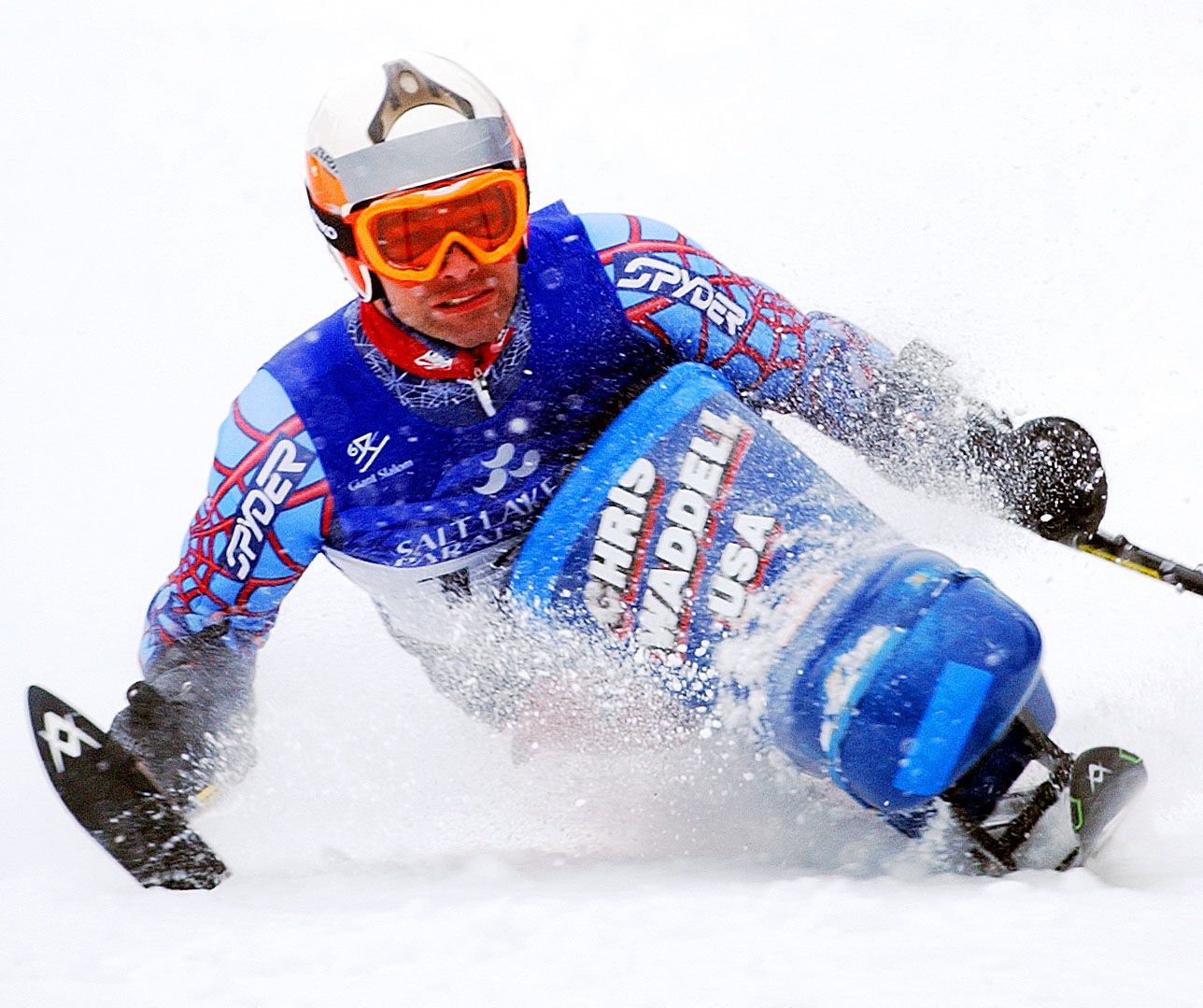 Chris Waddell competes in the 2002 Paralympics Games in Utah shortly after the completion of the 2002 Olympic Winter Games in Salt Lake City.