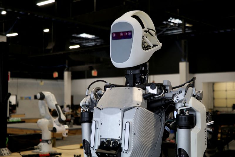 A view of Apollo, the humanoid robot built by Apptronik, Inc. at Austin, Texas, Oct. 25.