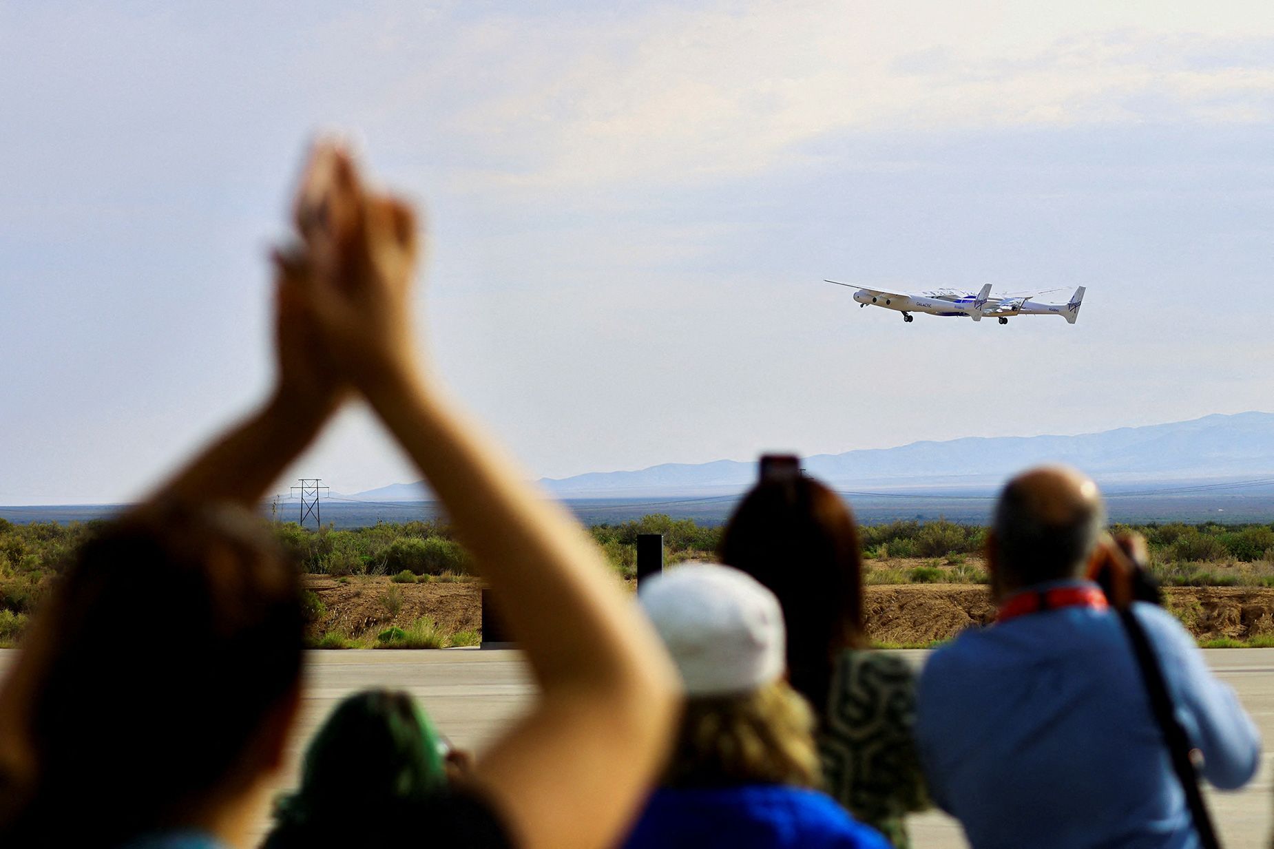 People react as a passenger rocket plane operated by Virgin Galactic lifts off at the Spaceport America facility in New Mexico on June 29. This year held some truly out-there moments in the world of science and space travel.