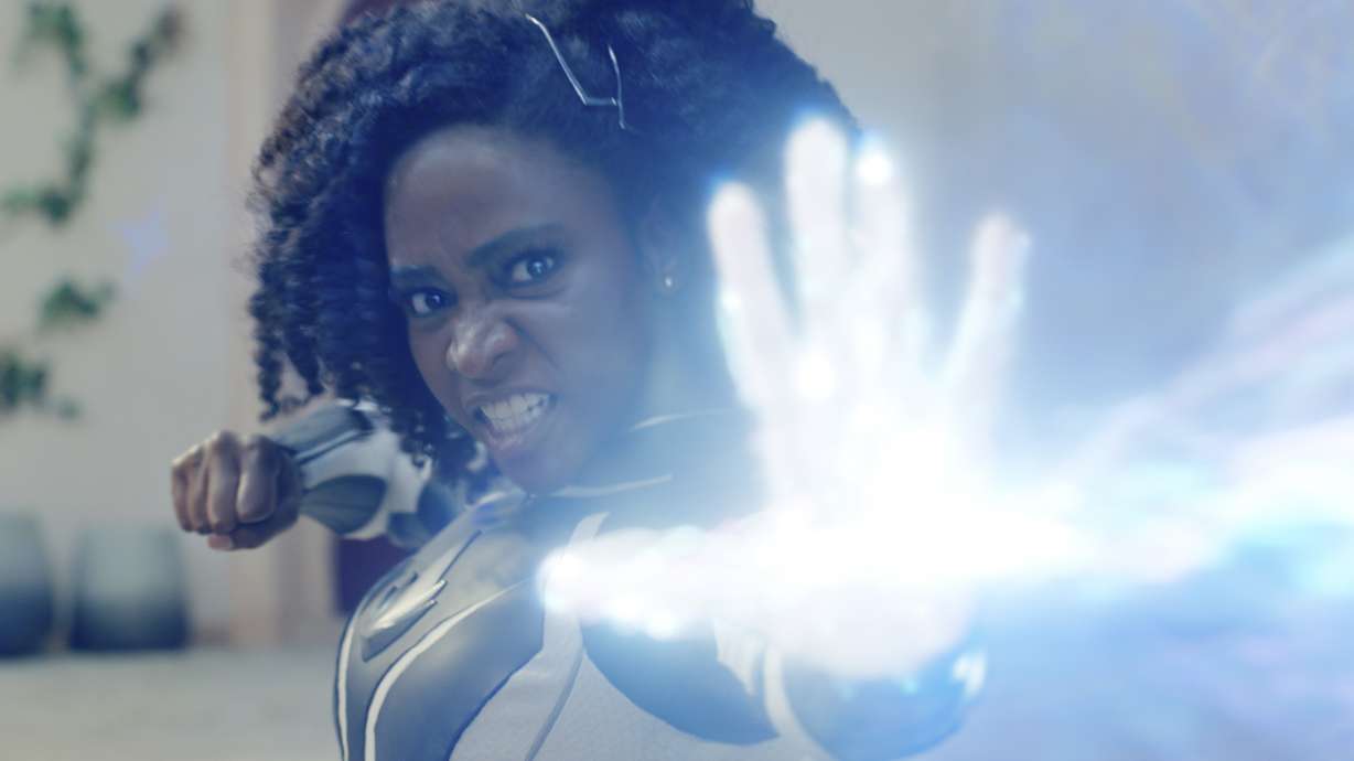 Teyonah Parris as Captain Monica Rambeau in a scene from "The Marvels."