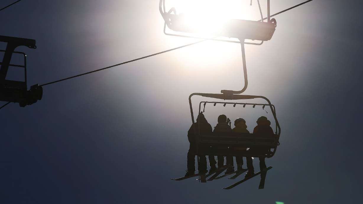 Skiers ride the lift at Alta Ski Resort on Dec. 15. A new report details the economic might of outdoor recreation in Utah, as much as $8.1 billion in economic output.