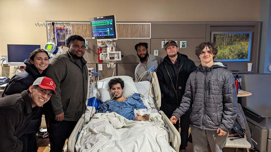Dodge Mulock, a UVU student from California, was hit by a truck and seriously injured while he slept in his bed on Nov. 27. Family said visits from friends have helped him to fight to heal.