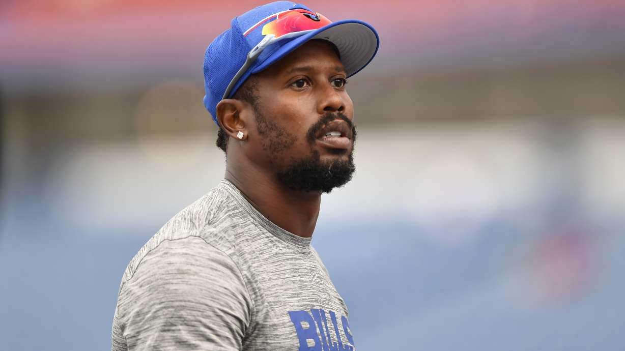 FILE - Buffalo Bills linebacker Von Miller warms up before an NFL preseason football game against the Indianapolis Colts in Orchard Park, N.Y., Aug. 12, 2023. On Thursday, Dec. 28, Miller disputed the allegations of him assaulting the mother of his children, who is pregnant. Miller faces a charge of third-degree felony assault of a pregnant woman.