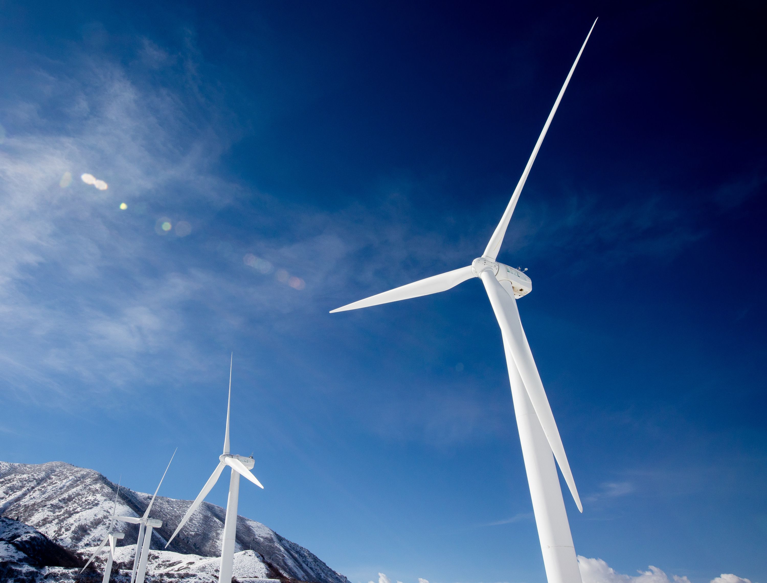 Wind turbines stand at the mouth of Spanish Fork Canyon in Spanish Fork on Feb. 18, 2021. A new online mapping tool is designed to reduce risk to raptors and other wildlife.