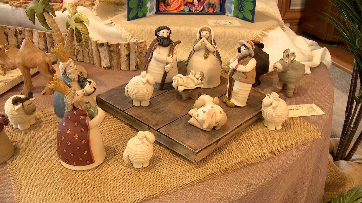 Holly and Jack Zenger hate to put Christmas away because it means putting their many nativity scenes away too, shown here on Thursday.