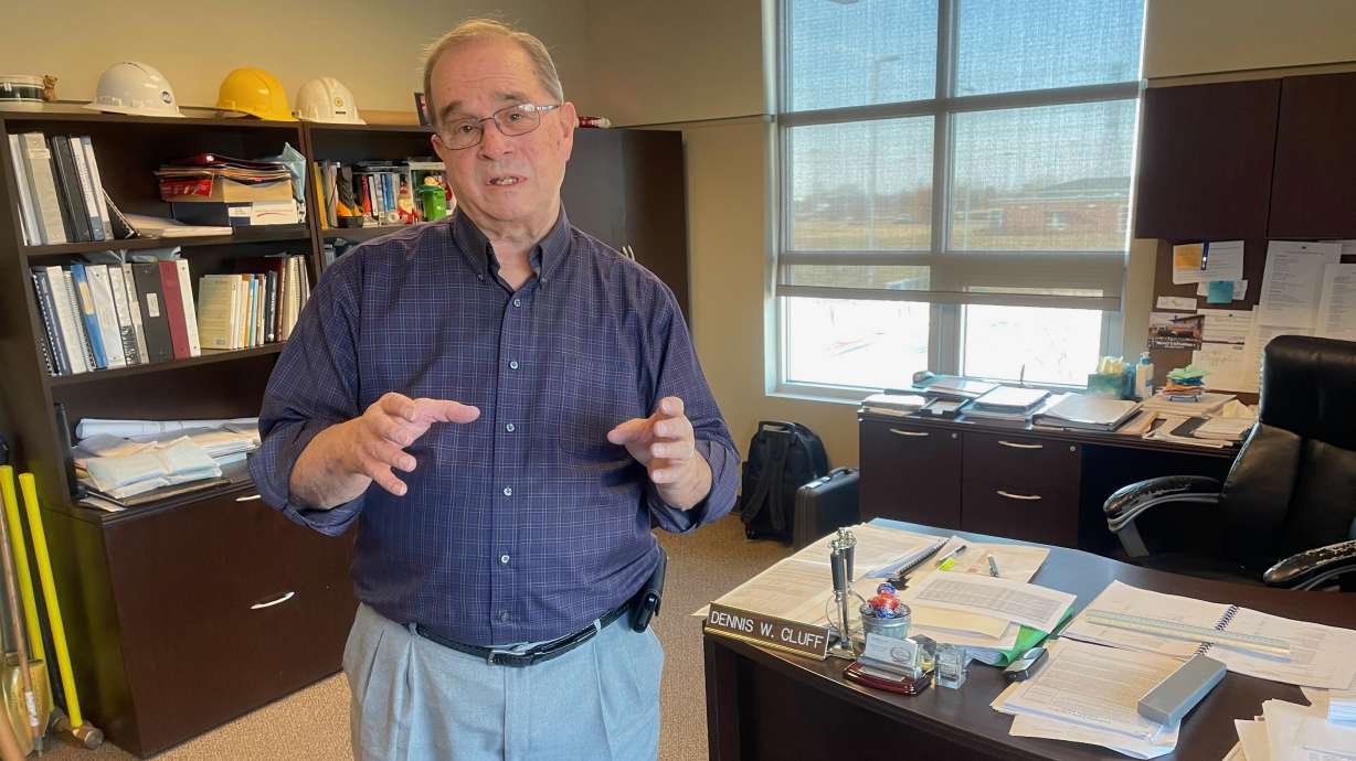 Outgoing Clinton City Manager Dennis Cluff has seen many changes in his 29-plus years in the post. He was photographed in his office on Thursday.