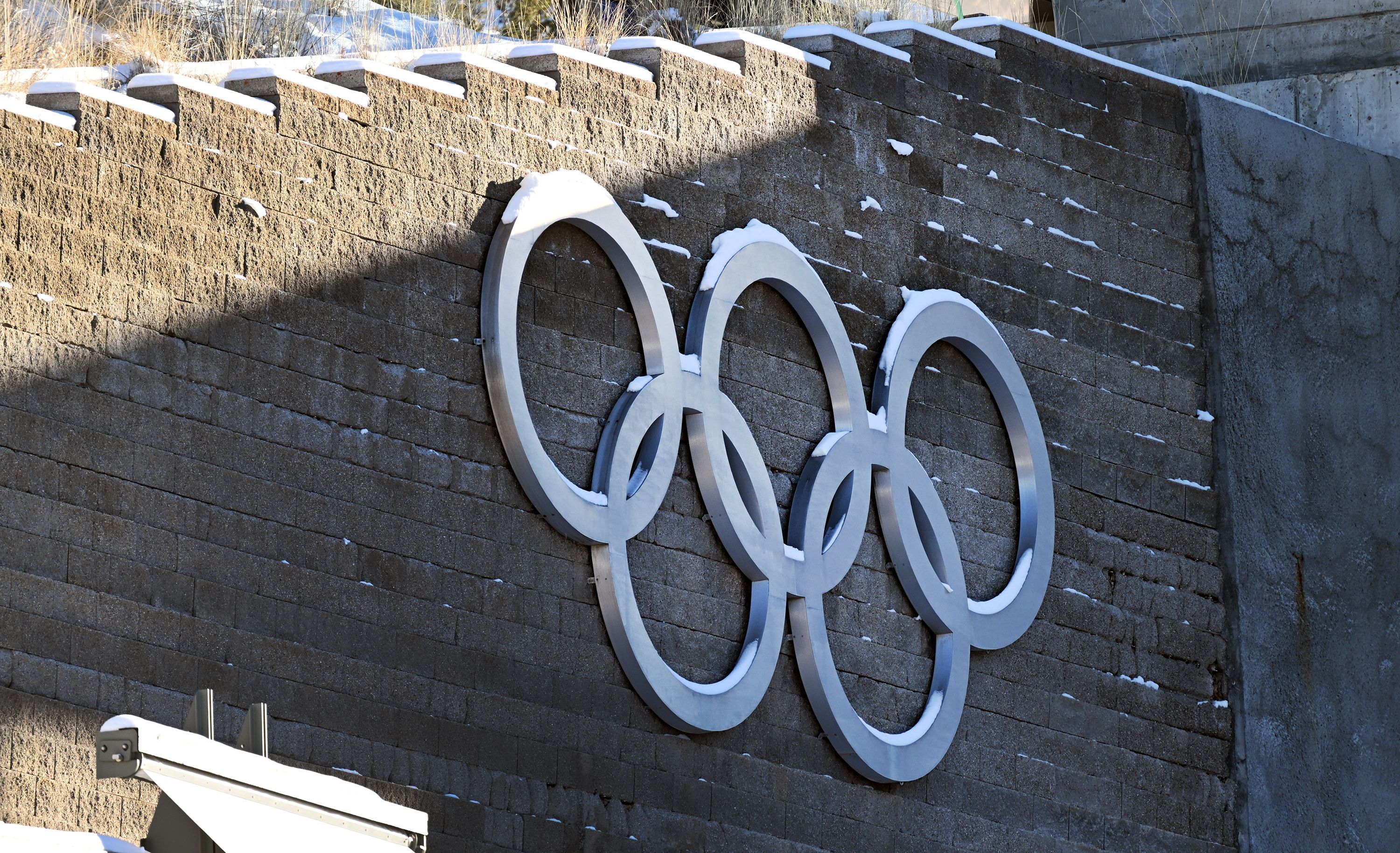 The Olympic rings on a wall at the Utah Olympic Park in Park City on Nov. 27, 2023. After more than a decade of trying, 2023 was the year when Utah appeared to have finally locked up another Olympics.