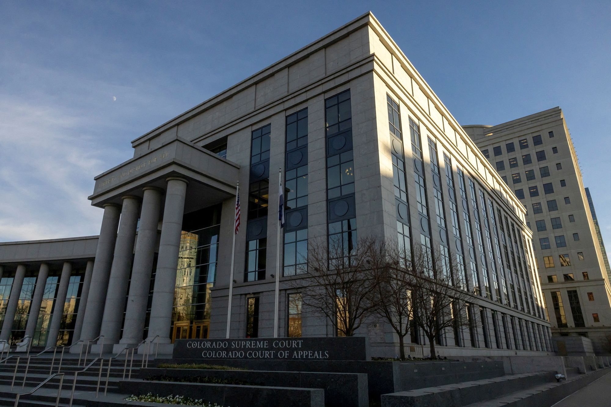 The Colorado Supreme Court building. A man was arrested early Tuesday after he broke into the Colorado Supreme Court overnight and opened fire inside the building, state police said in a news release.