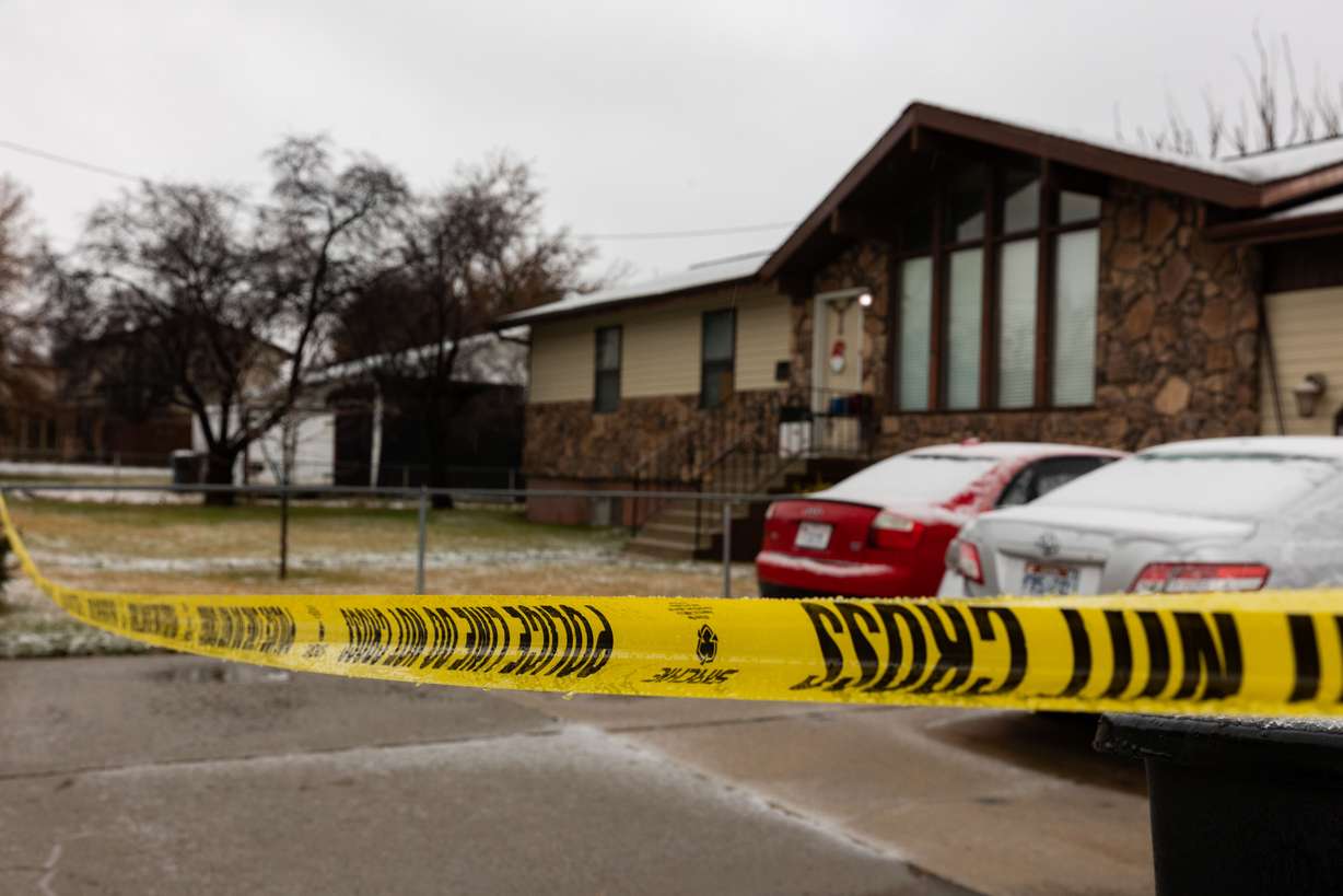 Police tape is seen in front of a house at 522 S. 600 East in Payson on Dec. 23. A Payson man who friends remembered as kind, creative and even quirky will be laid to rest this week after being killed in an apparent random and unprovoked attack.