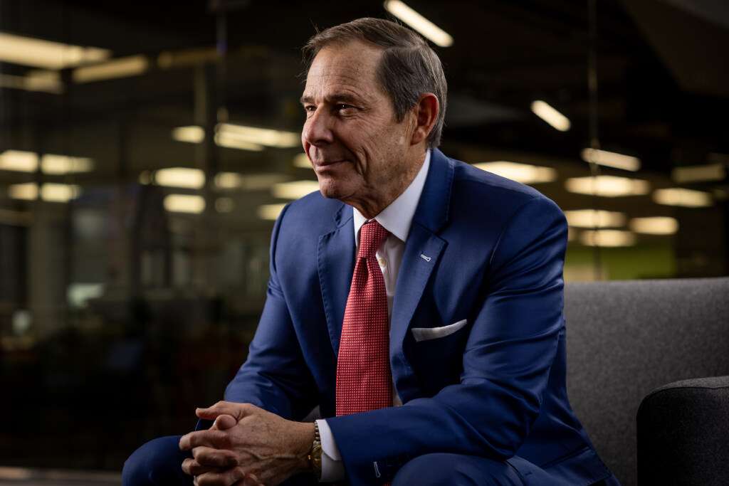 Rep. John Curtis, R-Utah, poses for a photograph at the Deseret News offices in Salt Lake City on Thursday. Curtis is officially running for U.S. Senate, hoping to fill the upcoming empty seat that Sen. Mitt Romney is leaving in 2024.