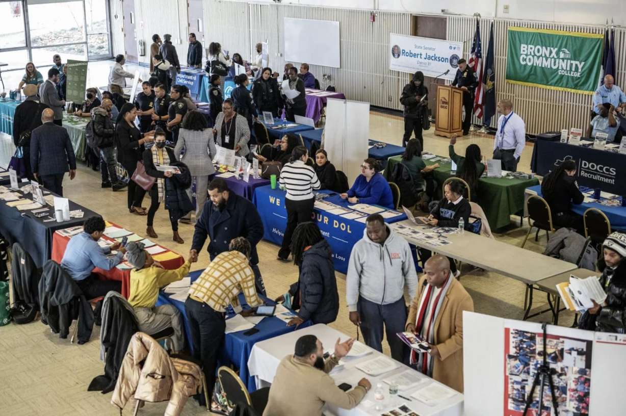 Jobseekers attend a career fair at Bronx Community College in the Bronx borough of New York City on Dec. 19.