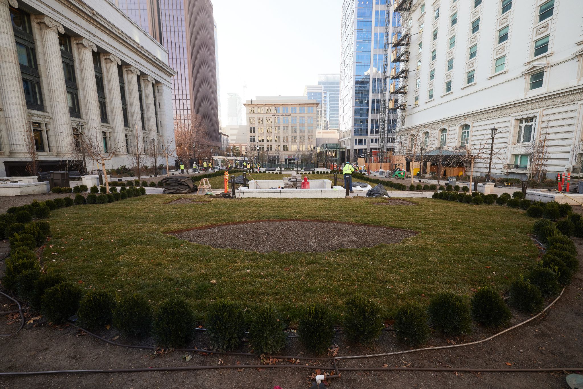 The new plaza looking south between the Church Administration Building and the Joseph Smith Memorial Building on Temple Square is one of the plazas reopening soon, the church announced Wednesday.