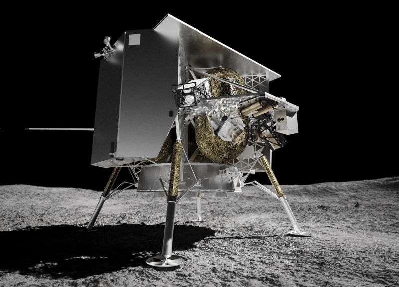 This illustration depicts the Peregrine lunar lander on the surface of the moon. Its expected launch date is Jan. 8.