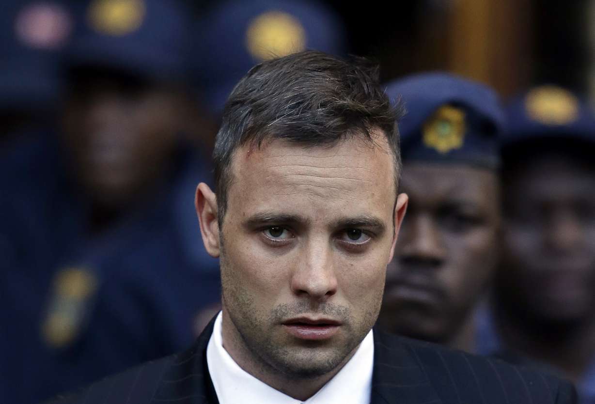 Oscar Pistorius leaves the High Court in Pretoria, South Africa, on June 15, 2016, after his sentencing proceedings. Pistorius was released from prison on parole Friday after serving nearly nine years of his murder sentence for the shooting death of girlfriend Reeva Steenkamp on Valentine’s Day 2013.