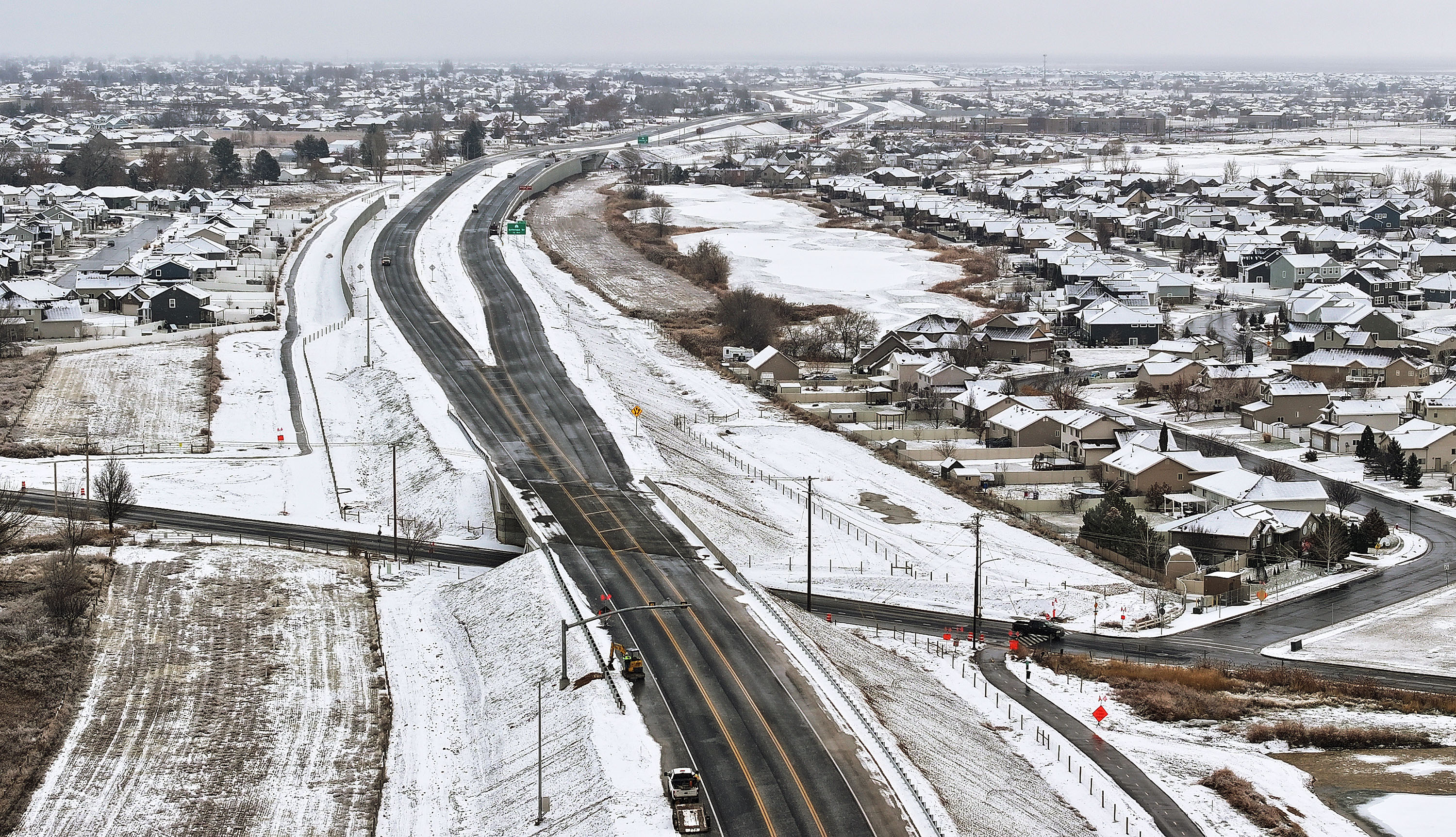 The new West Davis Highway in Davis County on Jan. 5. The 16-mile, four-lane divided highway runs from I-15 near Glovers Lane in Farmington to West Point.