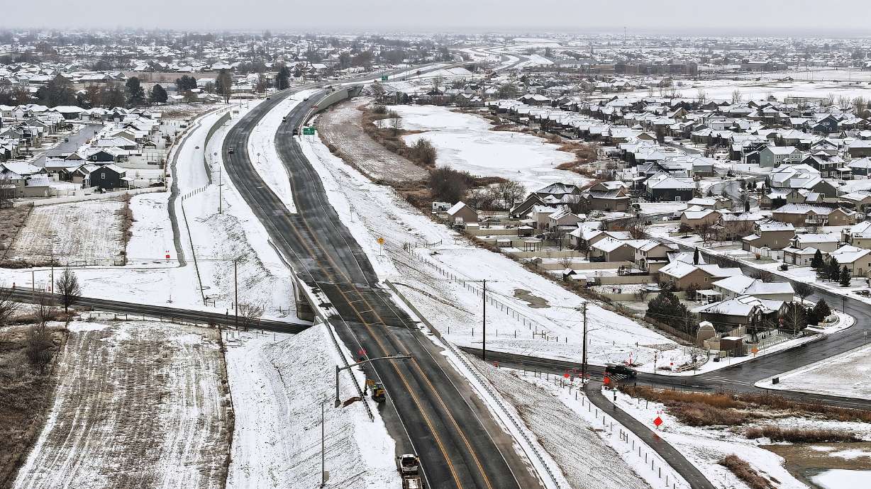 The new West Davis Highway in Davis County on Jan. 5. The 16-mile, four-lane divided highway runs from I-15 near Glovers Lane in Farmington to West Point.