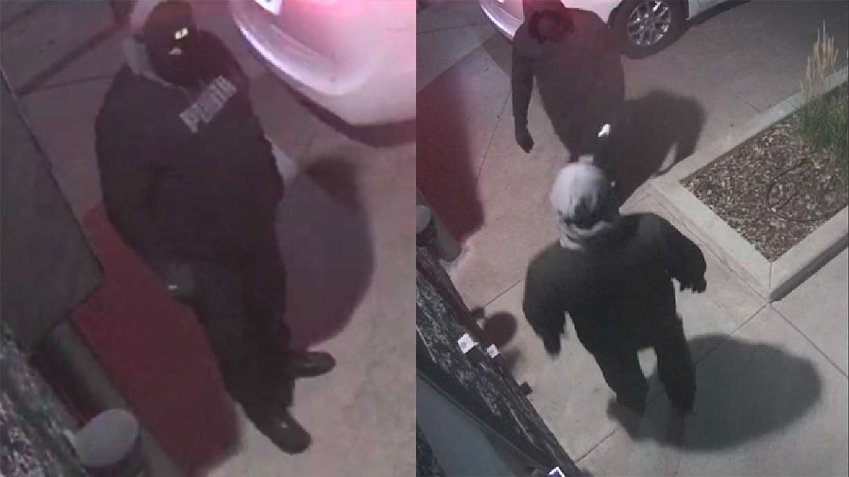 Surveillance video shows burglars breaking breaking into a state liquor store in Salt Lake City. Police say the burglars were after high-end booze during break-ins in Riverton and Salt Lake City.