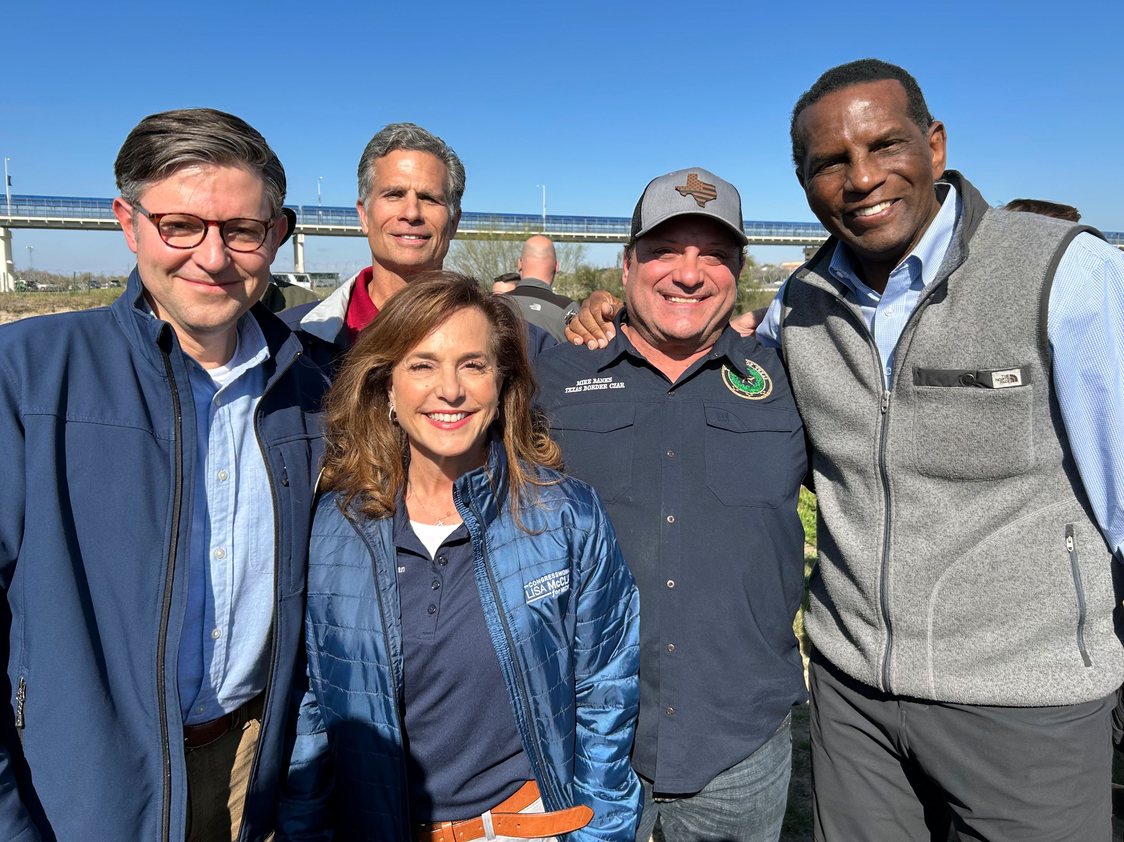 Rep. Burgess Owens, R-Utah, poses for a photo at the border in Eagle Pass, Texas, on Wednesday.