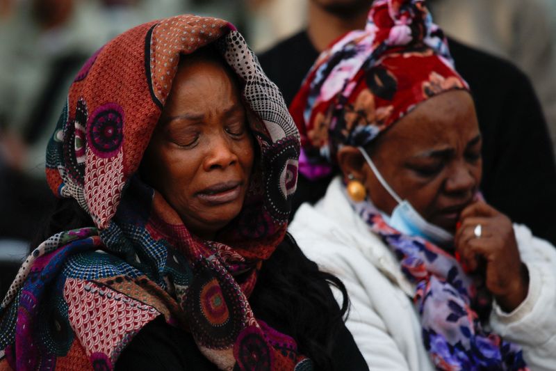 Women react during the funeral of Israeli border police officer Shay Germay, who was killed in a military operation in the Israeli-occupied West Bank city of Jenin, in Karmiel in northern Israel, Jan. 7.