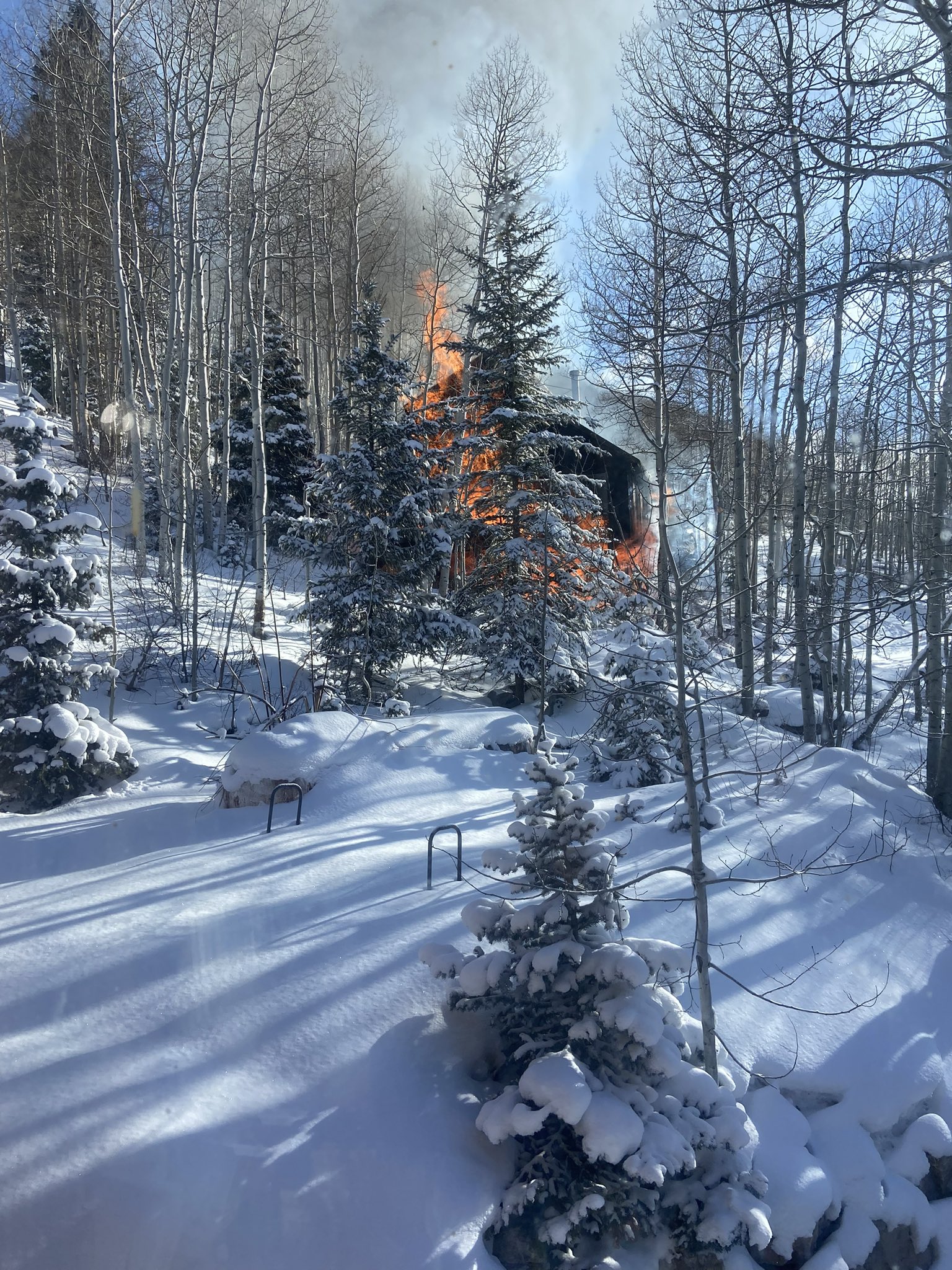 A two-story cabin in Big Cottonwood Canyon was completely destroyed by a fire Monday, a spokesman for Unified Fire Authority confirmed.