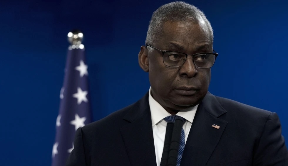 Secretary of Defense Lloyd Austin speaks in Gaza, in Tel Aviv, Israel, Dec. 18, 2023. The Biden administration, reeling after learning of Austin’s surprise illness last week, is mounting a policy review.