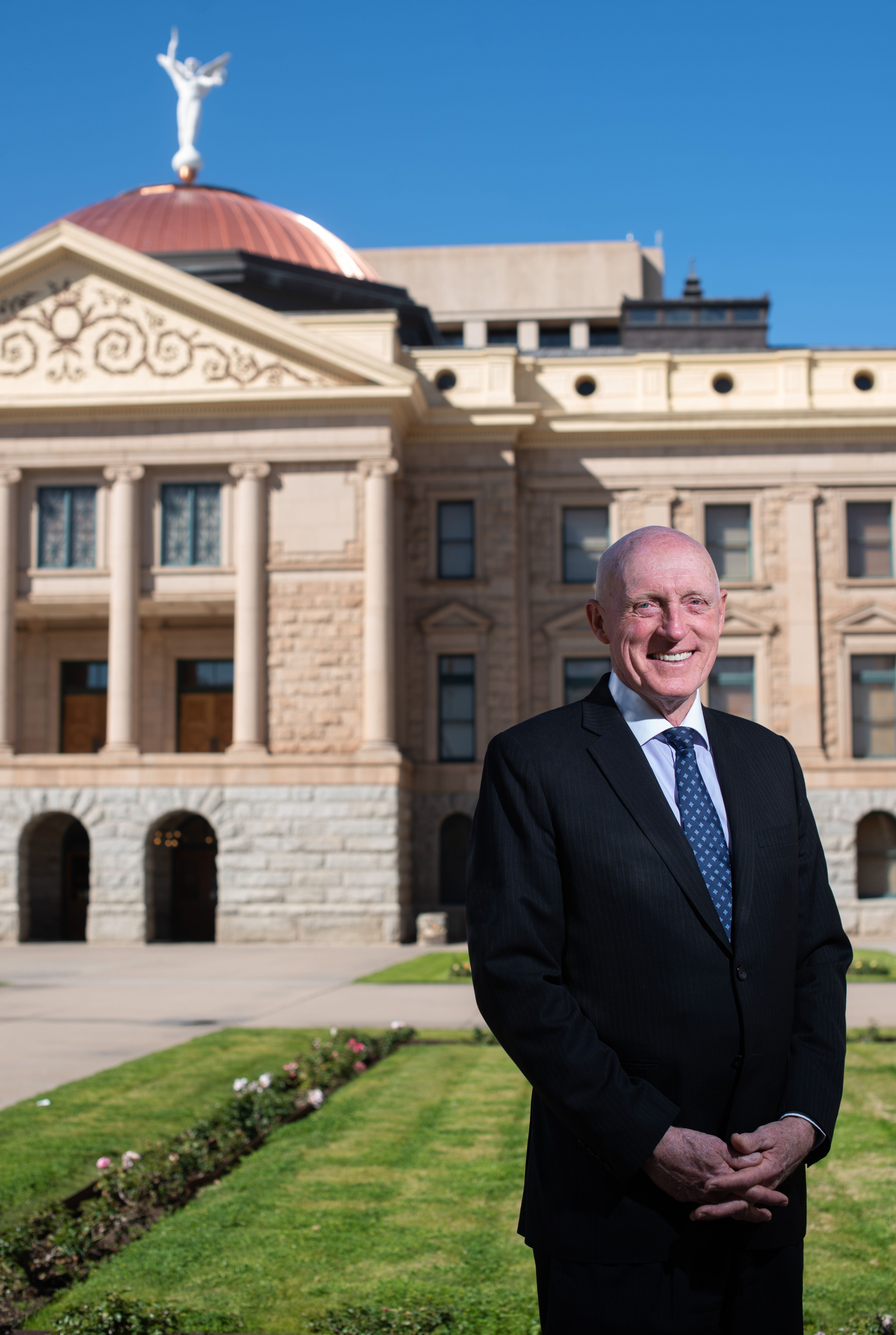 Arizona Speaker of the House Rusty Bowers is photographed at the Capitol in Phoenix, Arizona, on March 2, 2022. Police were called to Bowers’ Arizona home recently in what officials are calling a swatting incident.