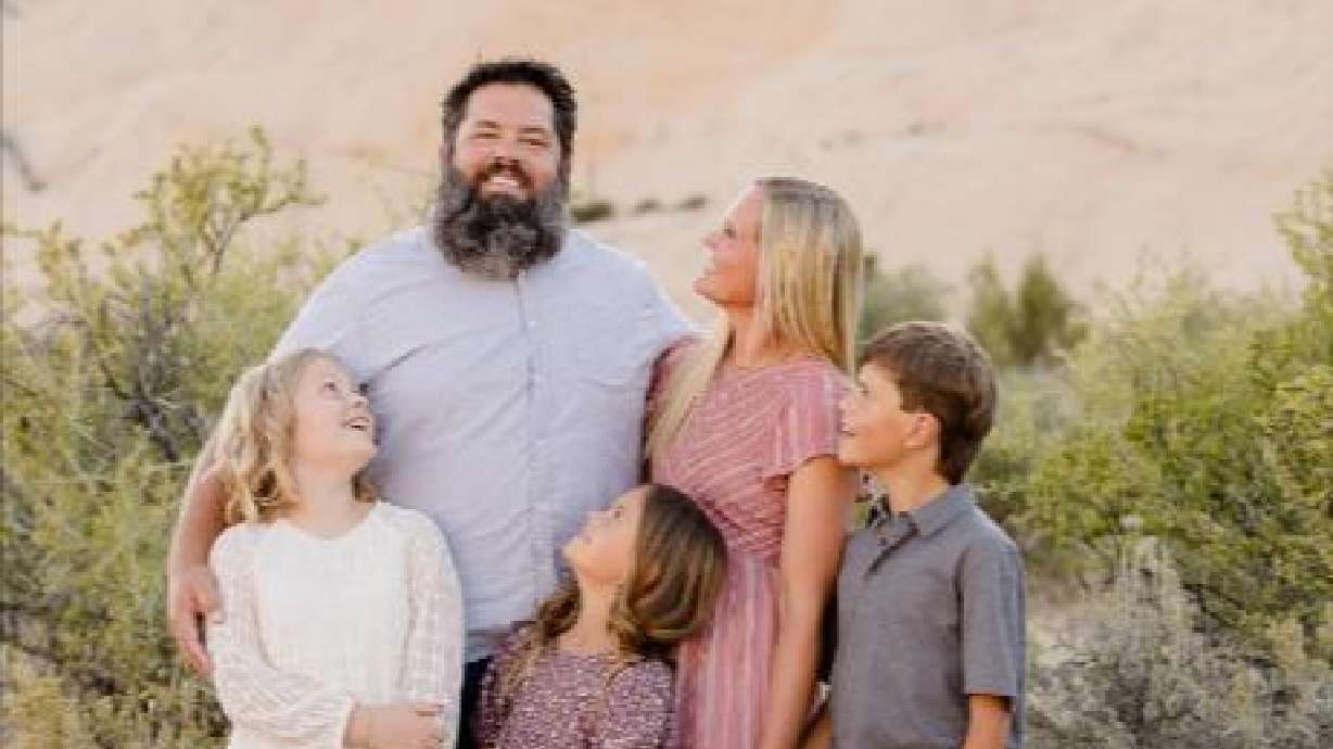 Mike and Melanie Fox with their three children, Coco, Charlie and Cambry. Mike Fox, who coached high school football, experienced an issue with his heart and died suddenly on Thanksgiving Day, leaving his family and a community mourning.