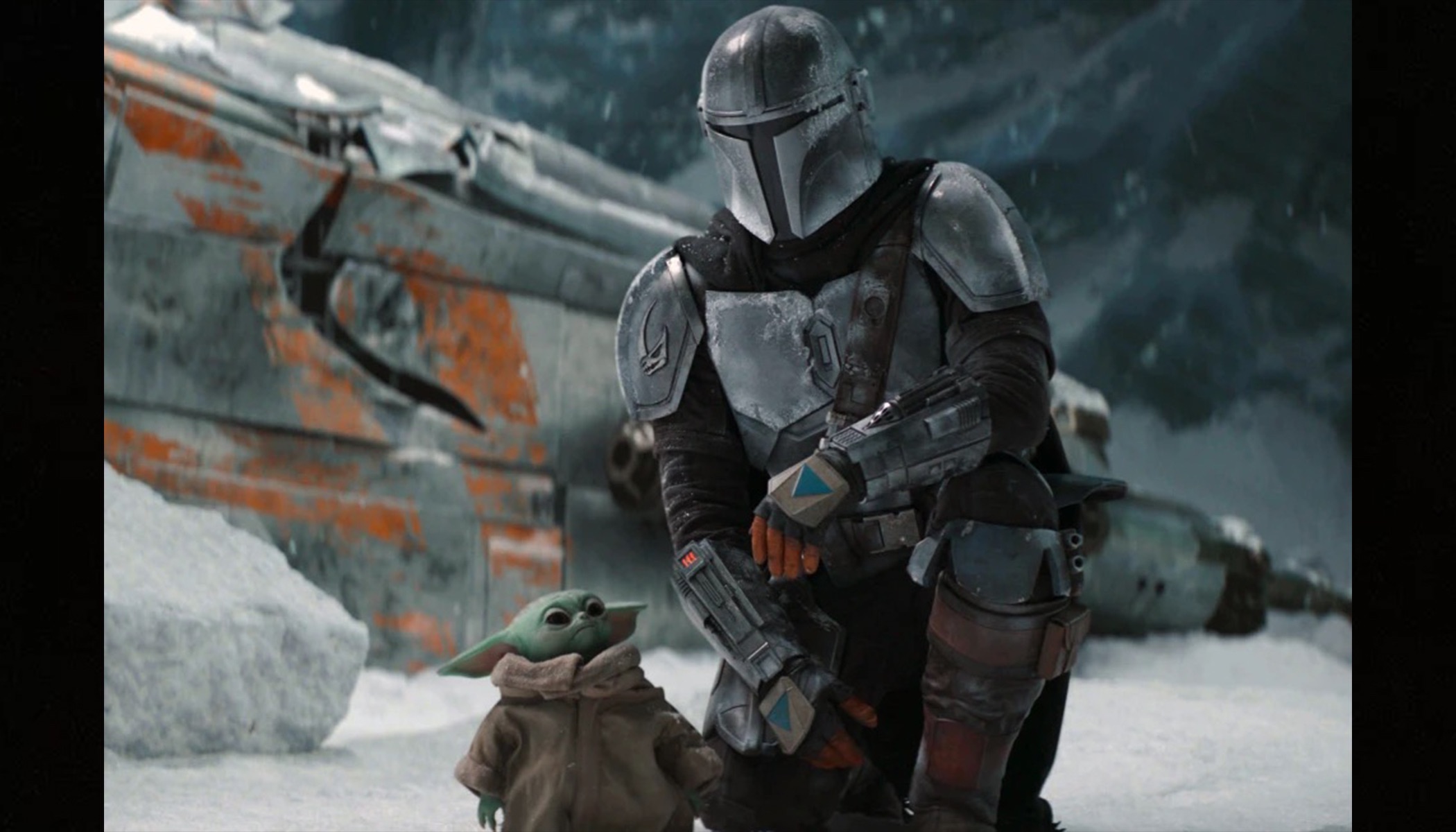 This image released by Disney+ shows Pedro Pascal in a scene from “The Mandalorian.” Jon Favreau is set to direct the film “The Mandalorian & Grogu” which will go into production this year, Lucasfilm and Disney announced Tuesday. 