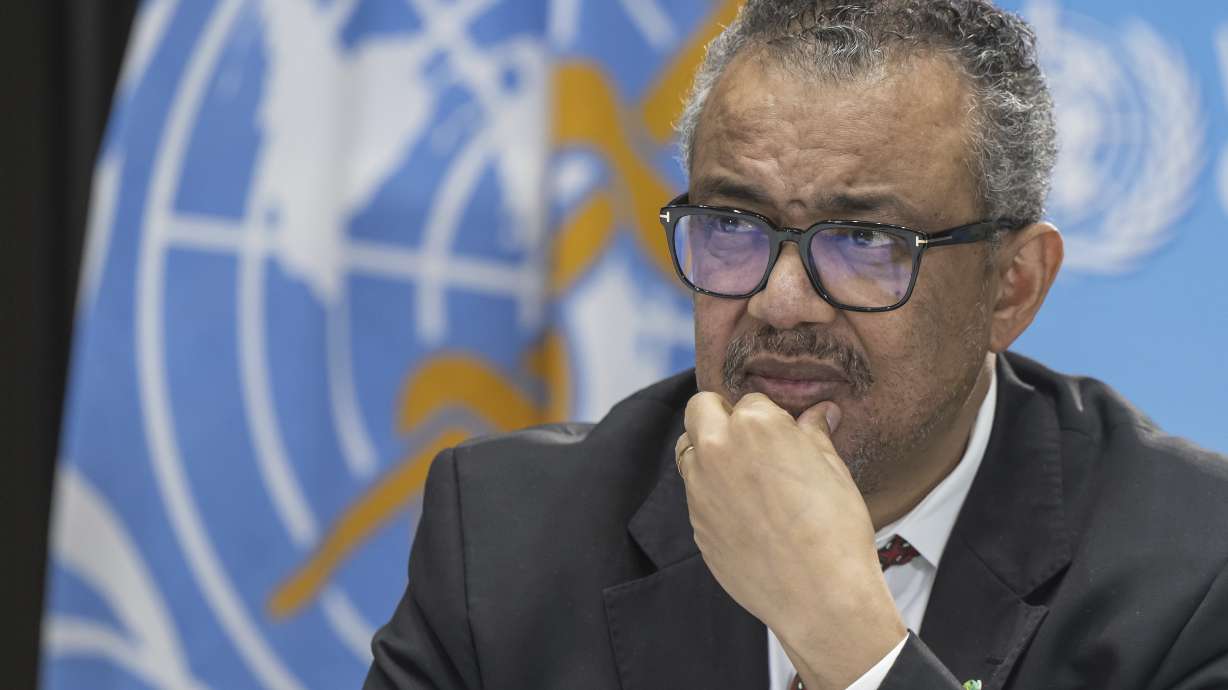 Tedros Adhanom Ghebreyesus, director general of the World Health Organization, speaks in Geneva, Switzerland, April 6, 2023. The head of the U.N. health agency said nearly 10,000 deaths were reported in December.
