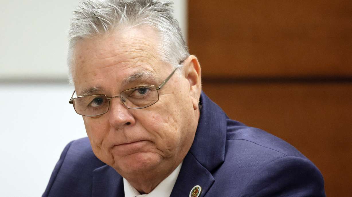 Former Marjory Stoneman Douglas High School School resource officer Scot Peterson sits at the defense table during his trial at the Broward County Courthouse in Fort Lauderdale, Fla., June 23, 2023. Wednesday, a judge ruled a lawsuit against Peterson can move forward.