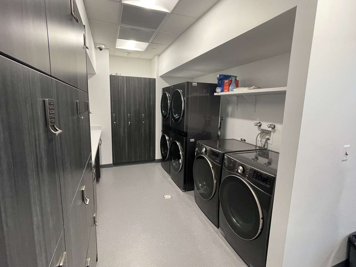The laundry and locker room in the Valhalla Student Center at Viewmont High School is pictured. For the Vikings of Viewmont High School, Valhalla was an obvious moniker for their newly opened student center which will provide vital resources to students who are experiencing homelessness or housing insecurity.