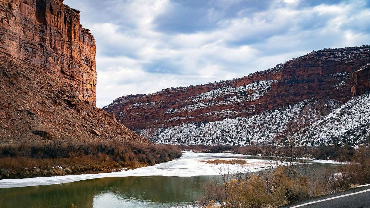A new analysis finds a declining trend in snowpack across 82 out of 169 major Northern Hemisphere river basins, including the Colorado River in the U.S., which winds its way along the state of Utah.