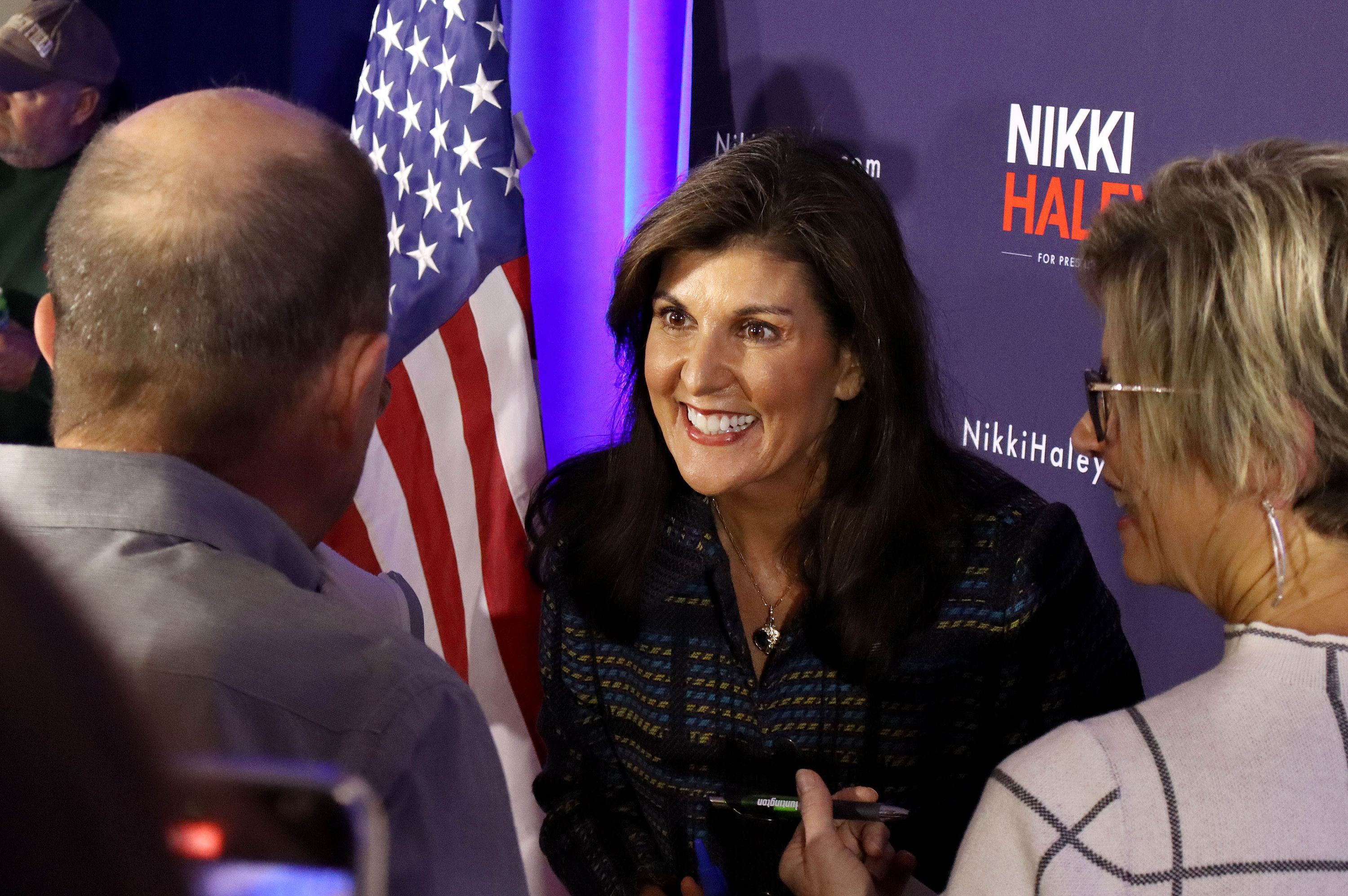 Nikki Haley, 2024 Republican candidate for president, interacts with voters after a campaign event in Newton, Iowa, on Nov. 17, 2023. Utah Lt. Gov. Deirdre Henderson and Abby Cox are set to endorse Nikki Haley for president.