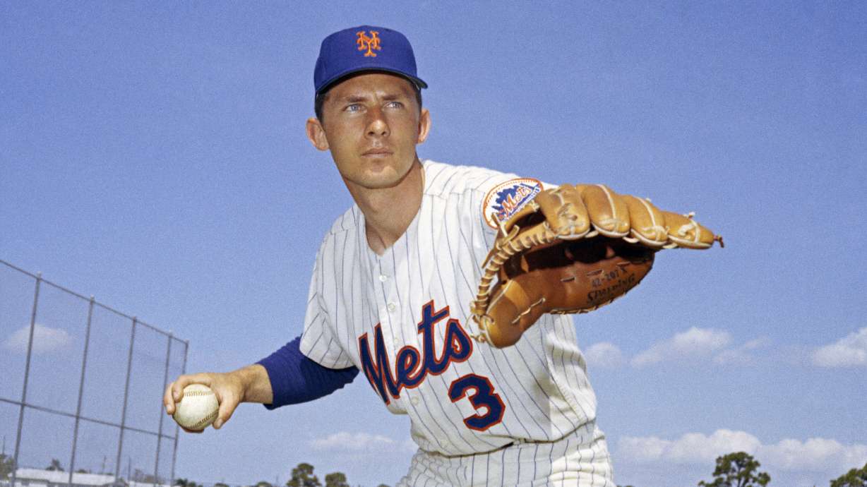 FILE - New York Mets' Bud Harrelson posed in 1970. Bud Harrelson, the scrappy and sure-handed shortstop who fought Pete Rose on the field during a playoff game and helped the New York Mets win an astonishing championship, died Wednesday night, Jan. 10, 2024. He was 79. The Mets said Thursday morning that Harrelson died at a hospice house in East Northport, New York after a long battle with Alzheimer's.
