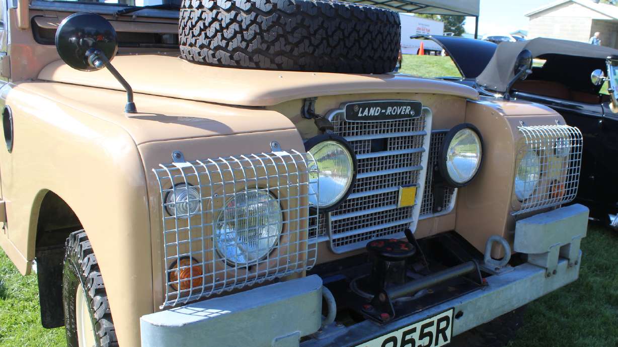 Jeremy Jenkins' 1976 Land Rover Series III at Brigham City's Peach Days car show in September 2023.