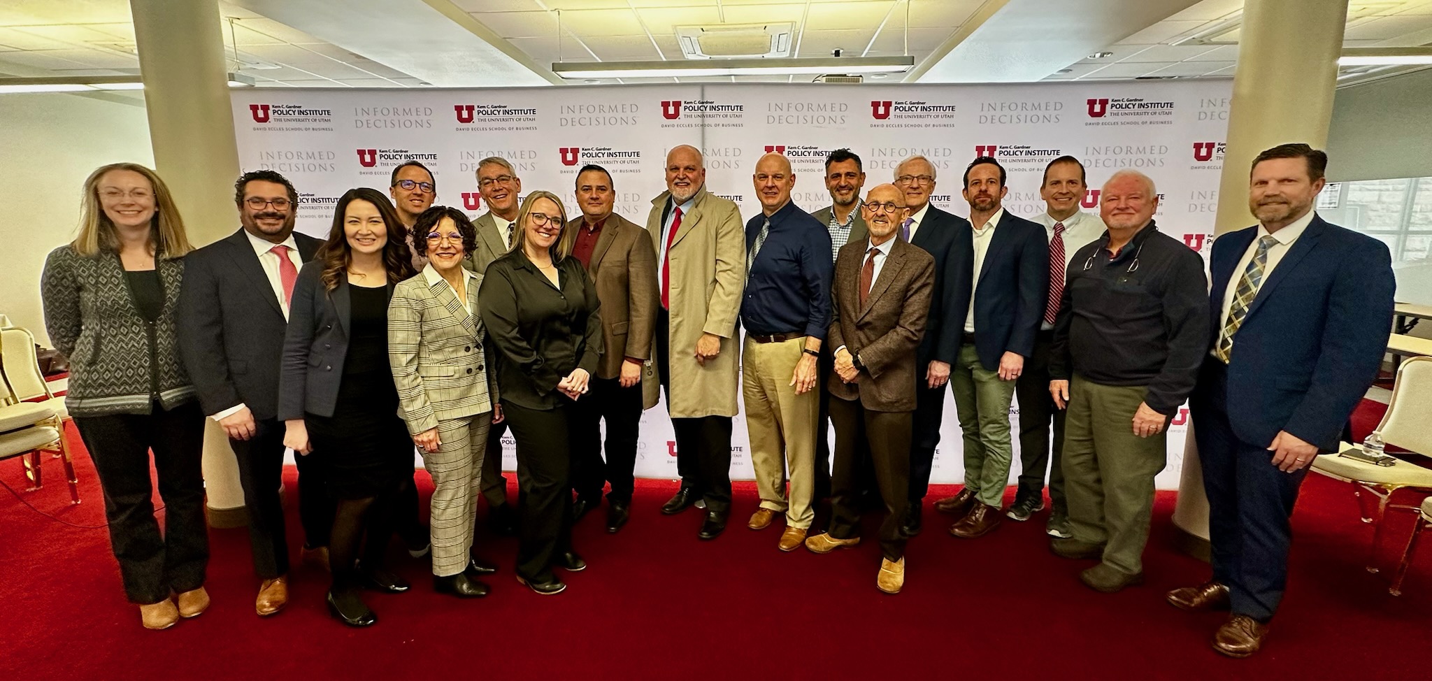 Members of the Utah Behavioral Health Coalition pose for a picture Thursday after unveiling a master plan aimed at improving behavioral health services in Utah.