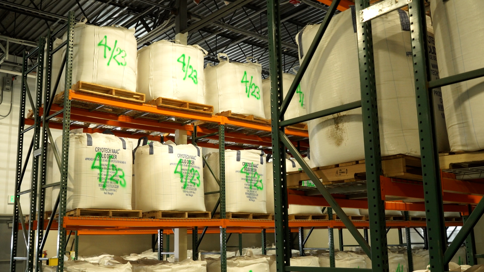 A warehouse stores some of the chemicals used to pretreat the runways when winter storms move in at Salt Lake International Airport.