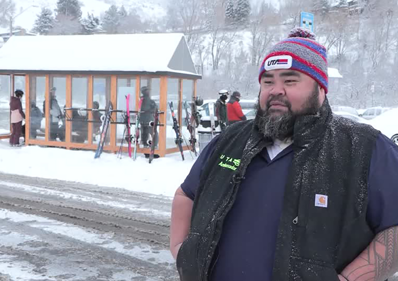 UTA ski bus operator Joshua Memea talks to KSL on Thursday in Salt Lake County. He says riding a bus to a ski resort has gained in popularity.