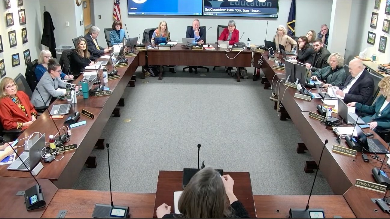 Monica Wilbur addresses the Utah State Board of Education on its "educational equity" rule on Thursday.